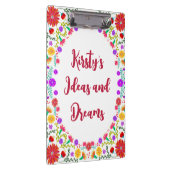 Farbenfrohe Fiesta mexikanische Blumenrahmen Klemmbrett (Rechts)