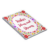 Farbenfrohe Fiesta mexikanische Blumenrahmen Notizblock (Rechte Seite)