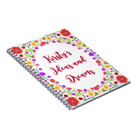 Farbenfrohe Fiesta mexikanische Blumenrahmen Notizblock (Rechte Seite)