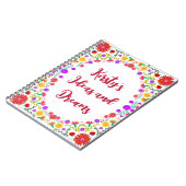 Farbenfrohe Fiesta mexikanische Blumenrahmen Notizblock (Linke Seite)