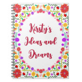 Farbenfrohe Fiesta mexikanische Blumenrahmen Notizblock (Vorderseite)