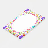 Farbenfrohe Fiesta mexikanische Blumenrahmen Post-it Klebezettel (angewinkelt)