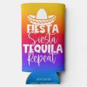 Farbenfrohe Fiesta Party Custom Selters Dosenkühler (Rückseite)