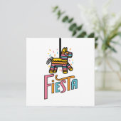 Farbenfrohe Fiesta Piñata Festlich  Save The Date (Stehend Vorderseite)