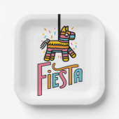 Farbenfrohe Fiesta Piñata Pappteller (Vorderseite)