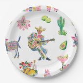 Farbenfrohe Fiesta-Wasserfarbe Pappteller (Vorderseite)