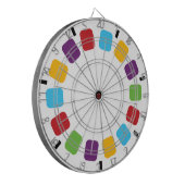 Farbenfrohe Filmrolle Retro Modern Dartscheibe (Vorderseite Links)