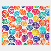 Farbenfrohe Fingerabdruckkunst Fleecedecke (Vorderseite (Horizontal))