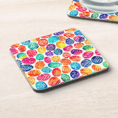 Farbenfrohe Fingerabdruckkunst Getränkeuntersetzer (Linke Seite)