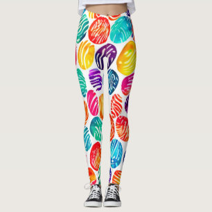 Farbenfrohe Fingerabdruckkunst Leggings