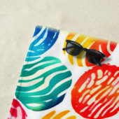 Farbenfrohe Fingerabdruckkunst Strandtuch (Beispiel)