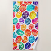 Farbenfrohe Fingerabdruckkunst Strandtuch (Vorderseite)