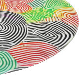 Farbenfrohe Fingerabdruckmuster Abstrakt Art Schneidebrett (Ecke)