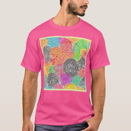 Farbenfrohe Fingerabdruckmuster Abstrakt Art T-Shirt