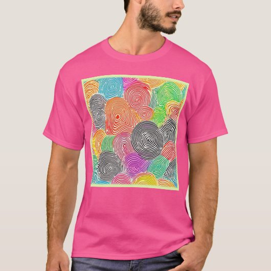 Farbenfrohe Fingerabdruckmuster Abstrakt Art T-Shirt (Vorderseite)