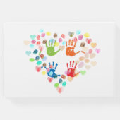 Farbenfrohe Fingerabdruckstruktur mit Herz fügen F Gästebuch (Rückseite)