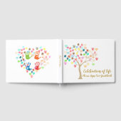 Farbenfrohe Fingerabdruckstruktur mit Herz fügen F Gästebuch (Voll)