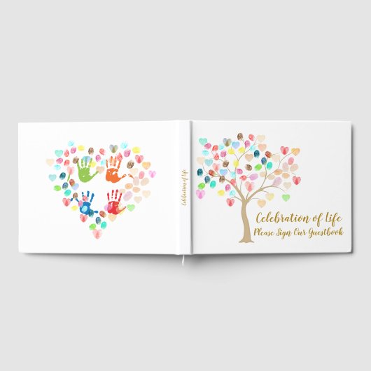 Farbenfrohe Fingerabdruckstruktur mit Herz fügen F Gästebuch (Voll)