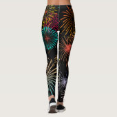 Farbenfrohe Fireworks Grafikdesign Leggings (Rückseite)