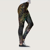 Farbenfrohe Fireworks Grafikdesign Leggings (Rechts)