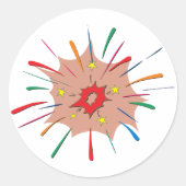 Farbenfrohe Fireworks Stickers (Vorderseite)