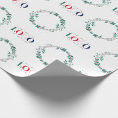 Farbenfrohe Firmenlogos & Weihnachtskranz Geschenkpapier (Ecke)