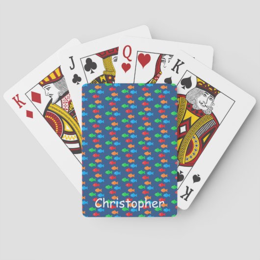 Farbenfrohe Fisch Beach Handtuch Spielkarten (Rückseite)