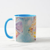Farbenfrohe Fisch-Meeresmuster Aquarellkaffee Tass Tasse (Links)