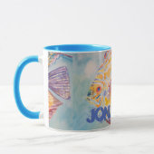 Farbenfrohe Fisch-Meeresmuster Aquarellkaffee Tass Tasse (Links)