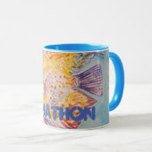 Farbenfrohe Fisch-Meeresmuster Aquarellkaffee Tass Tasse (VorderseiteRechts)