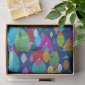 Farbenfrohe Fische Abstraktes Muster Blau Seidenpapier (Geschenk)