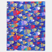 Farbenfrohe Fische Art Deco Design Fleecedecke (Vorderseite)
