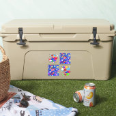 Farbenfrohe Fische Design Aufkleber (Kühler)