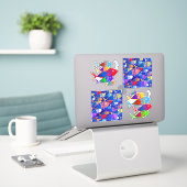 Farbenfrohe Fische Design Aufkleber (Laptop auf Schreibtisch)