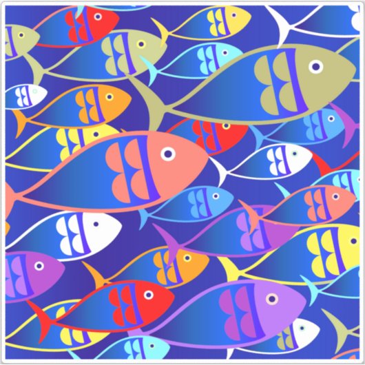 Farbenfrohe Fische Design Aufkleber (Vorderseite)