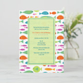 Farbenfrohe Fische Einladung (Stehend Vorderseite)