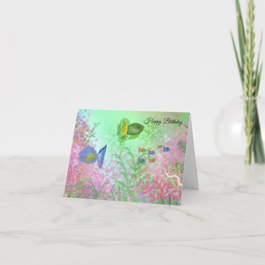 Farbenfrohe Fische Geburtstagwünsche Karte (Vorderseite)