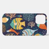 Farbenfrohe Fische: Gewässer Pflanze Muster. Case-Mate iPhone Hülle (Rückseite (Horizontal))