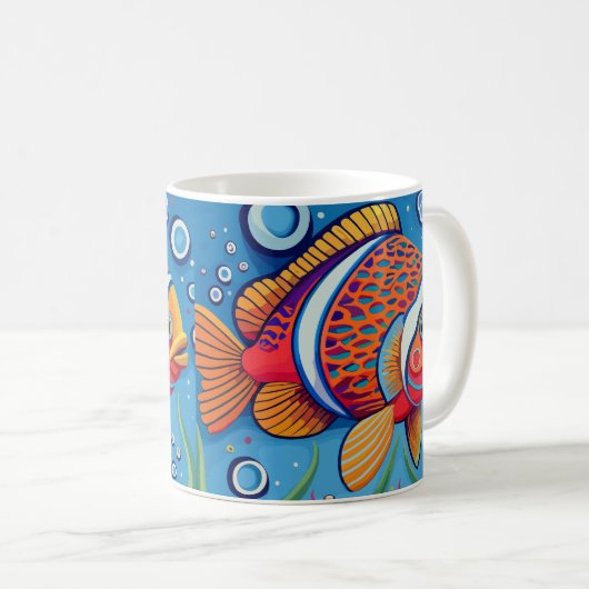 Farbenfrohe Fische im farbenfrohen Fisch am Riff Kaffeetasse (VorderseiteRechts)