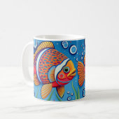 Farbenfrohe Fische im farbenfrohen Fisch am Riff Kaffeetasse (Vorderseite Links)