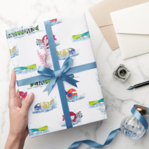 Farbenfrohe Fische im Wasser Geschenkpapier