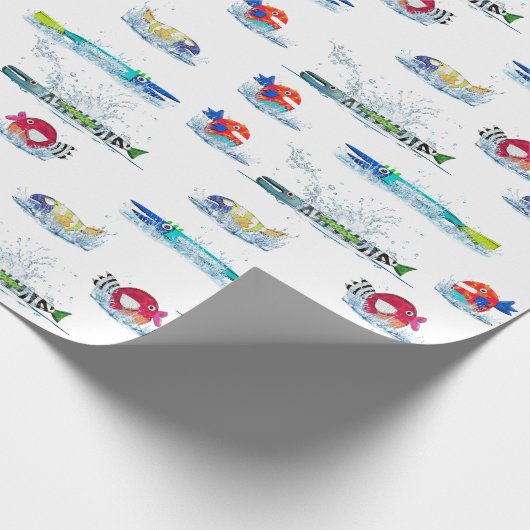 Farbenfrohe Fische im Wasser Geschenkpapier (Ecke)