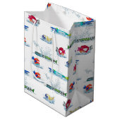 Farbenfrohe Fische im Wasser Mittlere Geschenktüte (Vorderseite Schrägansicht)