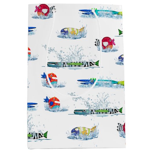 Farbenfrohe Fische im Wasser Mittlere Geschenktüte (Vorderseite)