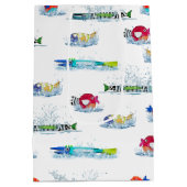 Farbenfrohe Fische im Wasser Mittlere Geschenktüte (Rückseite)