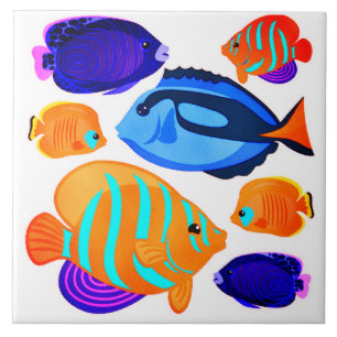 Farbenfrohe Fische Korallenriff Fliese