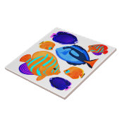 Farbenfrohe Fische Korallenriff Fliese (Seite)