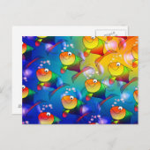 Farbenfrohe Fische Postkarte (Vorne/Hinten)