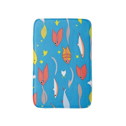 Farbenfrohe Fische schwimmen im Meer Badematte (Vorderseite Vertikal)