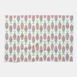 Farbenfrohe Fische Skelett Küchentücher